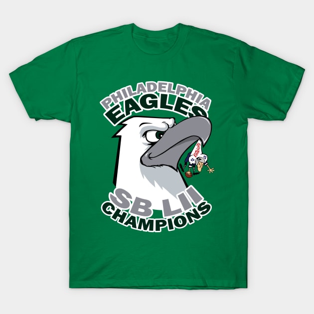 Philadelphia Eagles Super Bowl LII Champions T-Shirt by Cards By Harris